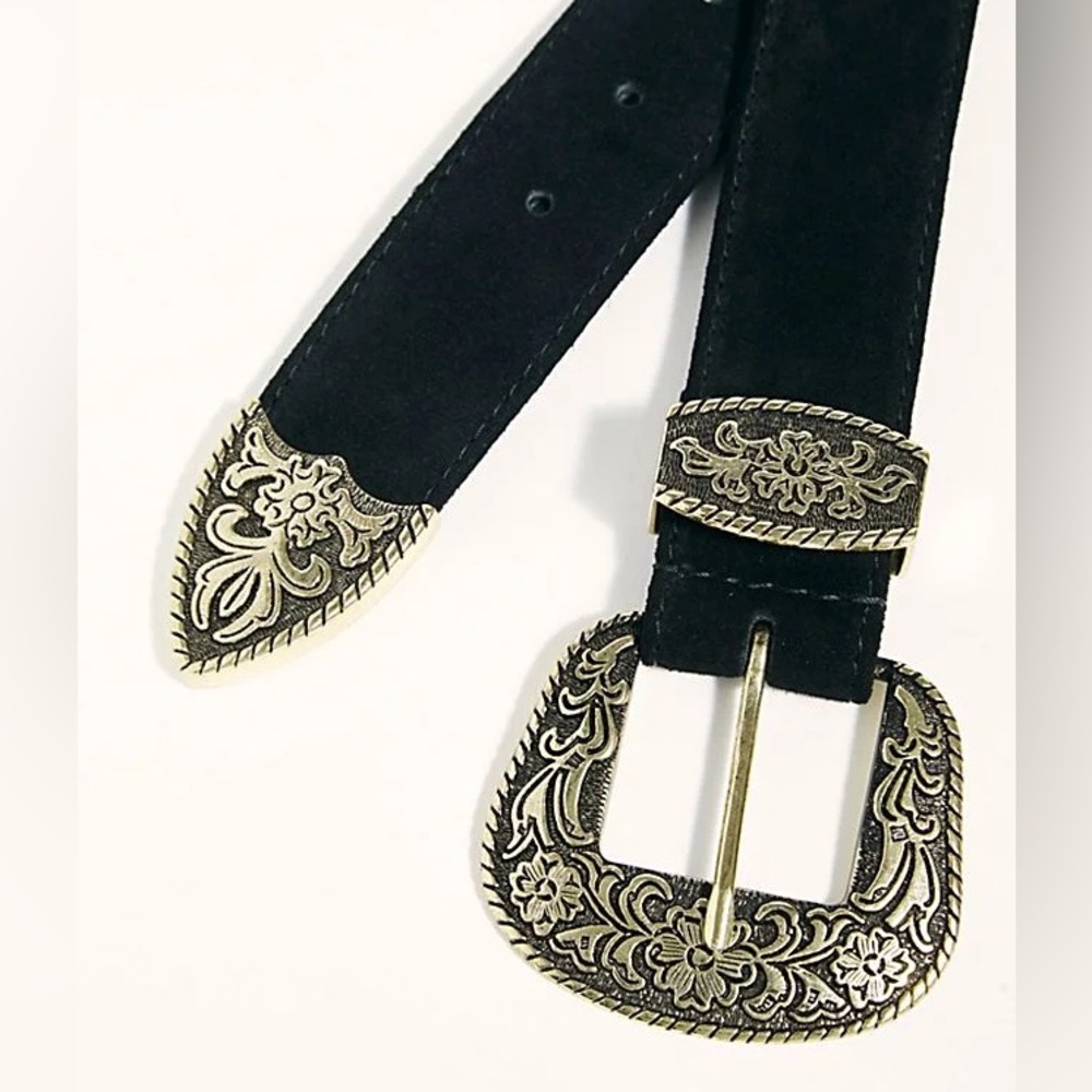 Free People Black Rock Western Belt